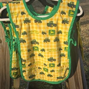 John Deere Tractor Print Bib - Yellow and Green